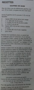 Recette de base qui vient avec notre gaufrier Cuisinart